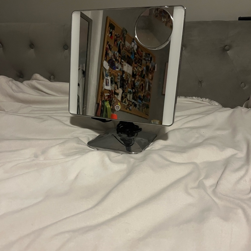 Sleek Silver Vanity Mirror